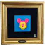 Mickey Mouse wall art frame _pink yellow face with blue background _Jie Gantofta Sweden